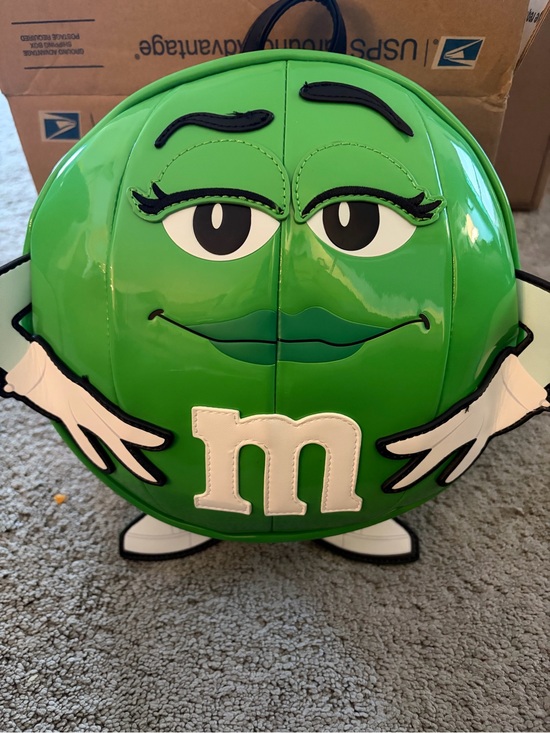 Loungefly Handbags - Loungefly Green M&M Character Shaped Backpack